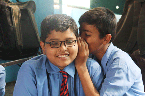 School boys participating in a workshop