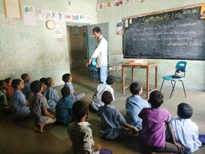 Jagrik conducting their Social Task in a school 