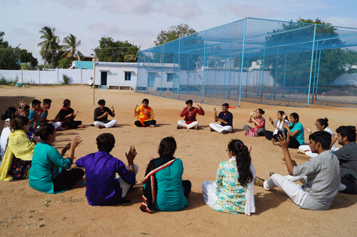 Youth participating in activity